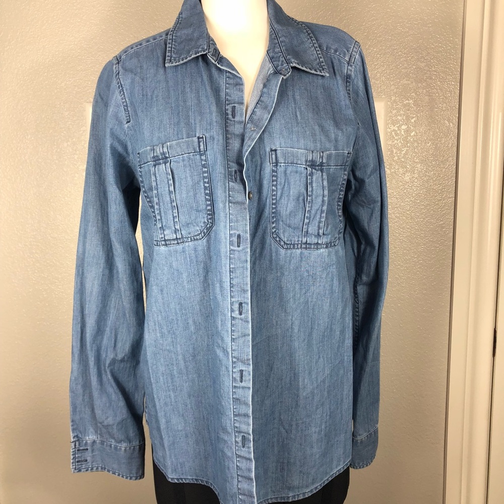Express Dark Wash Denim Shirt M
